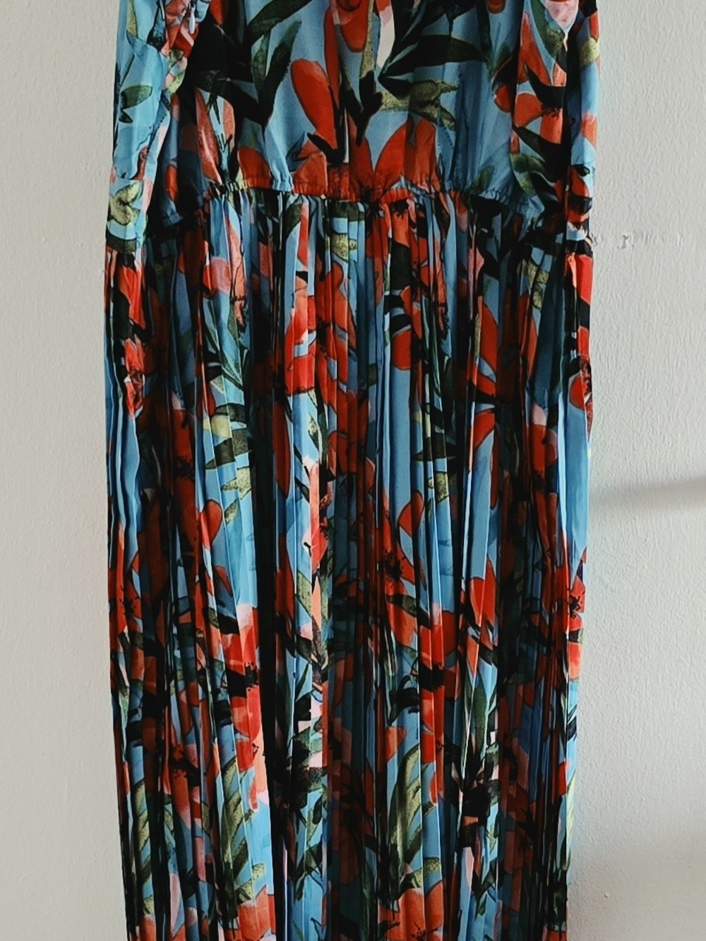 Mlle Gabrielle Blue Maxi Dress with Floral Print